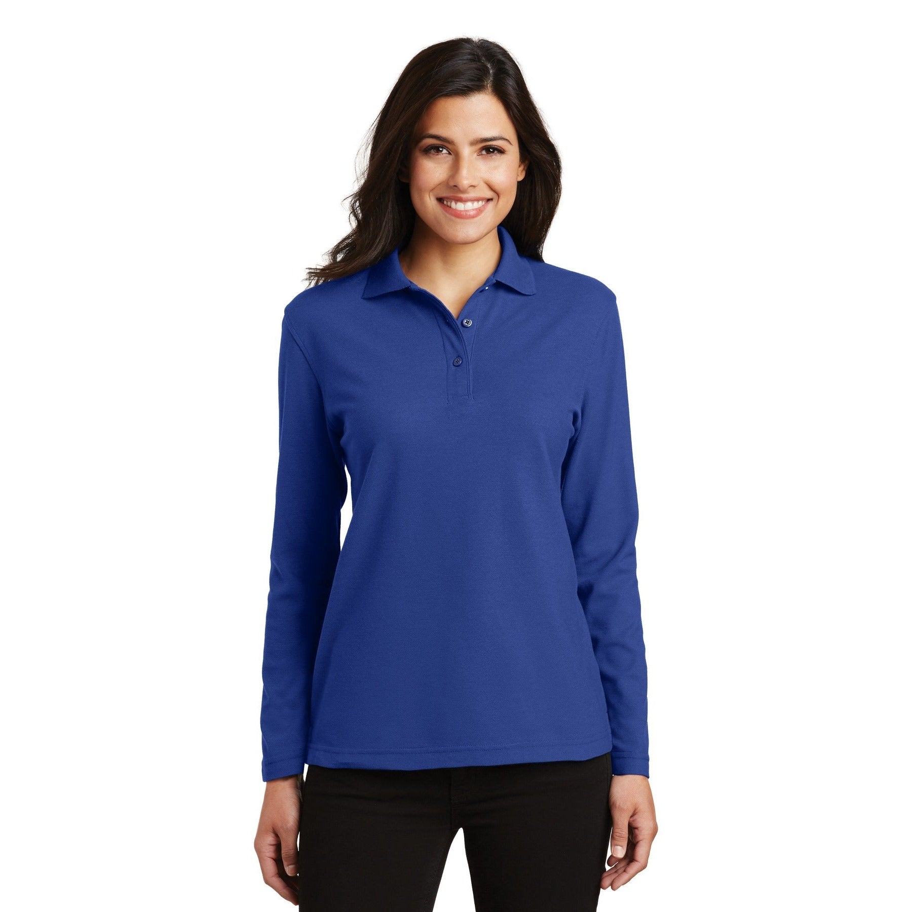 Port Authority-Port Authority® Women's Silk Touch™ Long Sleeve Polo. L500LS-MedTech-6